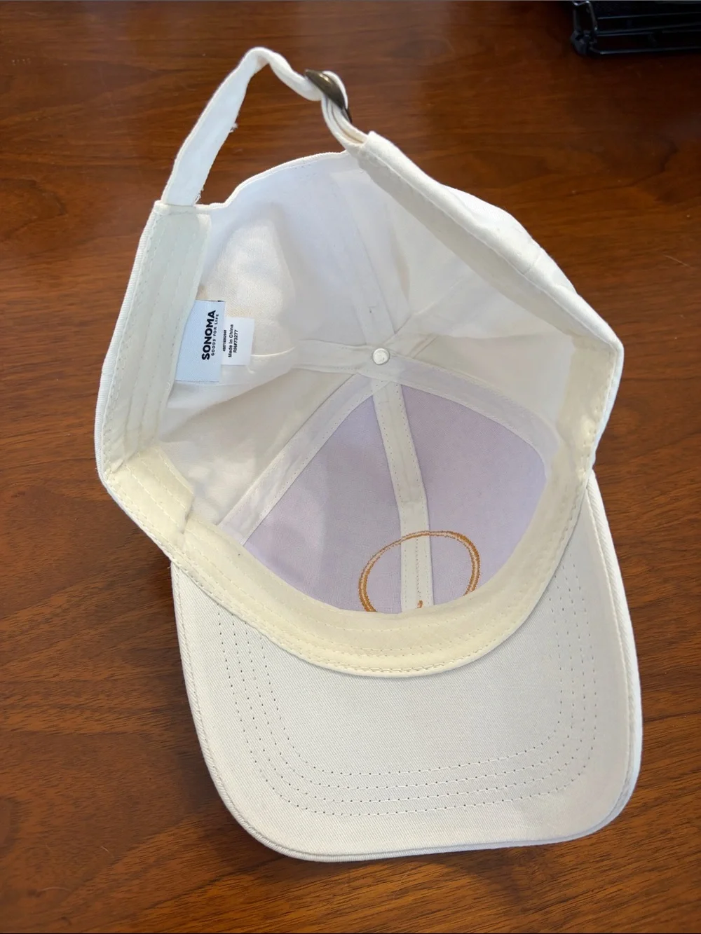 Sonoma White Baseball Cap with Yellow Sunflower Patch